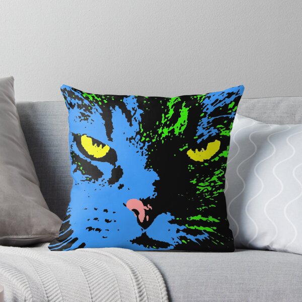Item preview, ANGRY CAT POP ART -  BLUE YELLOW GREEN BLACK designed and sold by NYWA-ART.
