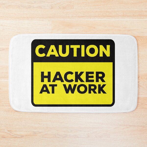 Item preview, Yellow Road Sign - Caution Hacker at Work designed and sold by Rhu Creations.