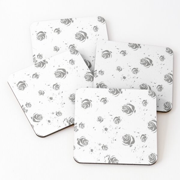 Item preview, GREY ROSE PATTERNS ABSTRACT WHITE ART designed and sold by sharlesart.