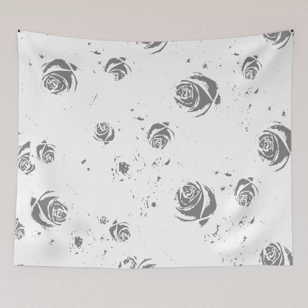 Item preview, GREY ROSE PATTERNS ABSTRACT WHITE ART designed and sold by sharlesart.