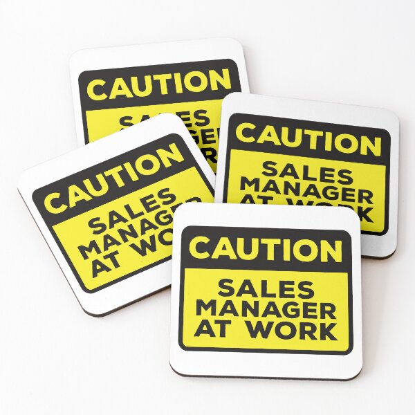 Item preview, Yellow Road Sign - Caution Sales Manager at Work designed and sold by Rhu Creations.