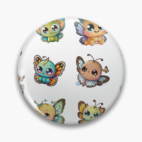 Item preview, Cute Baby Butterfly Cartoon Character, Pack of 6 Joyful Butterflies  designed and sold by OFMdesigns.