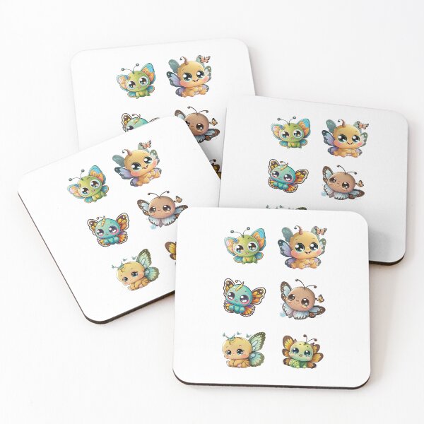 Item preview, Cute Baby Butterfly Cartoon Character, Pack of 6 Joyful Butterflies  designed and sold by OFMdesigns.