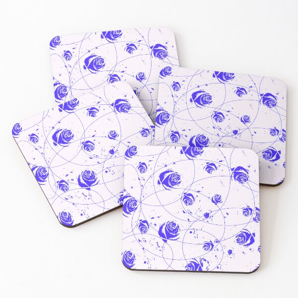 Item preview, BLUE ABSTRACT MODERN ROSE GARDEN WHITE ART designed and sold by sharlesart.