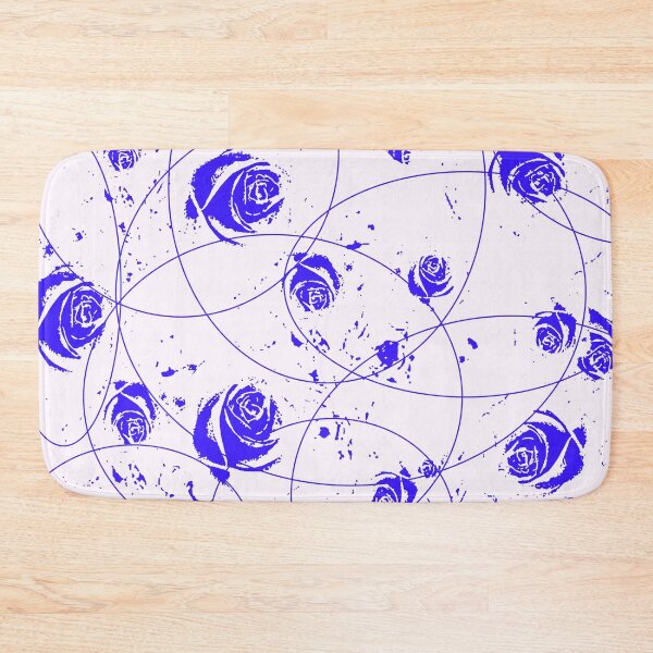 Item preview, BLUE ABSTRACT MODERN ROSE GARDEN WHITE ART designed and sold by sharlesart.