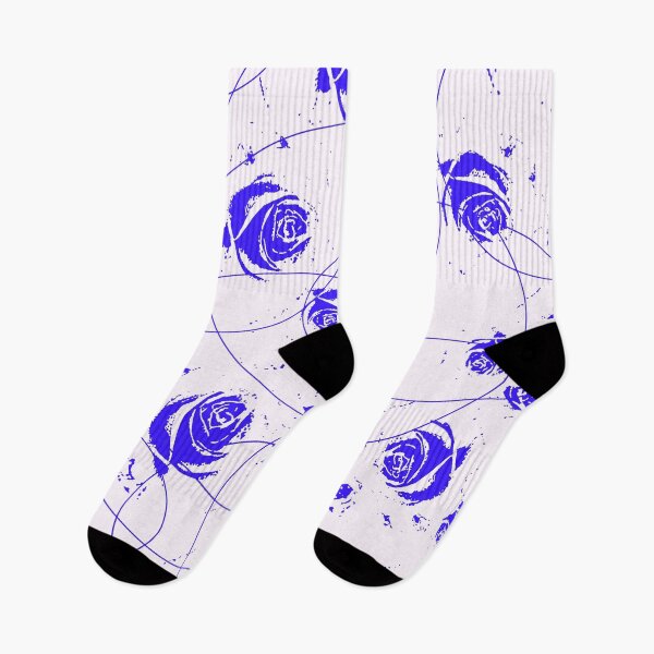 Item preview, BLUE ABSTRACT MODERN ROSE GARDEN WHITE ART designed and sold by sharlesart.