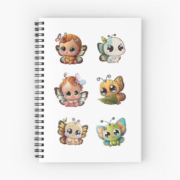 Item preview, Cute Baby Butterfly Cartoon Character, Pack of 6 Joyful Butterflies Vol2 designed and sold by OFMdesigns.