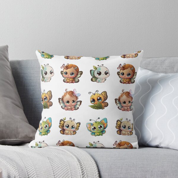 Item preview, Cute Baby Butterfly Cartoon Character, Pack of 6 Joyful Butterflies Vol2 designed and sold by OFMdesigns.
