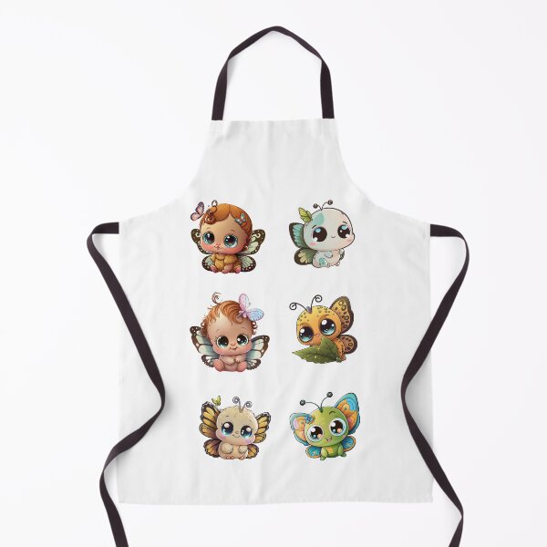Item preview, Cute Baby Butterfly Cartoon Character, Pack of 6 Joyful Butterflies Vol2 designed and sold by OFMdesigns.