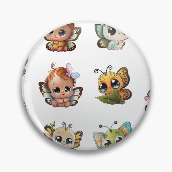 Item preview, Cute Baby Butterfly Cartoon Character, Pack of 6 Joyful Butterflies Vol2 designed and sold by OFMdesigns.