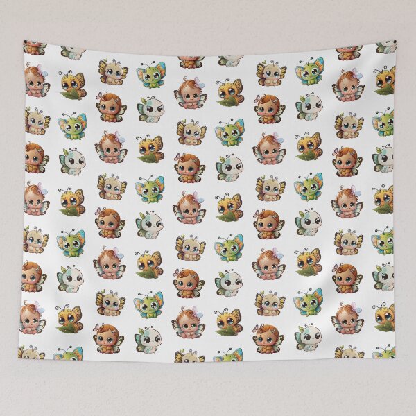 Item preview, Cute Baby Butterfly Cartoon Character, Pack of 6 Joyful Butterflies Vol2 designed and sold by OFMdesigns.