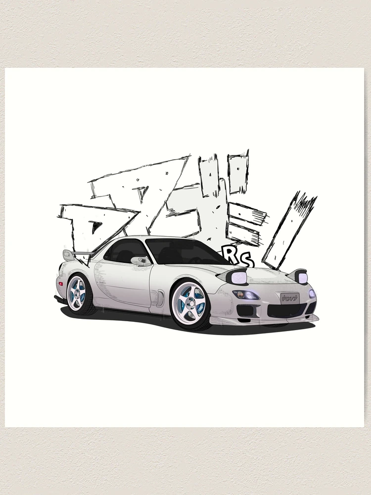 White Mazda RX-7 Initial D Style