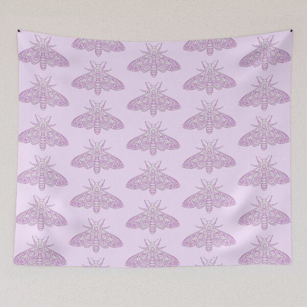 Item preview, Deaths Head Moth Pastel Pink & White/Cream designed and sold by Rabbittooth.