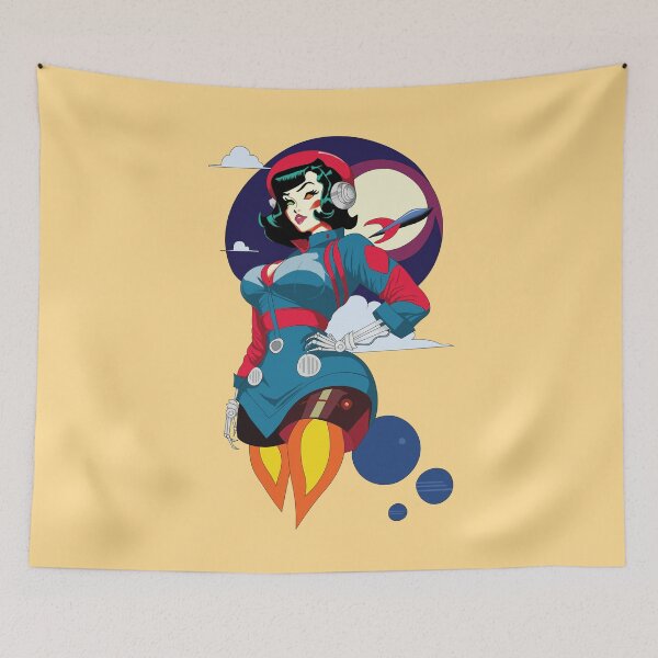Item preview, Retro Rocket Babe designed and sold by BastsTardyChild.