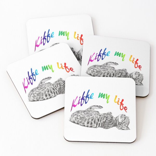 Artikelvorschau, Kätzchen schläft auf dem Rücken, Kiffe my life 1 – regenbogenfarbener Text, Version 1 entworfen und verkauft von SylvieG18.