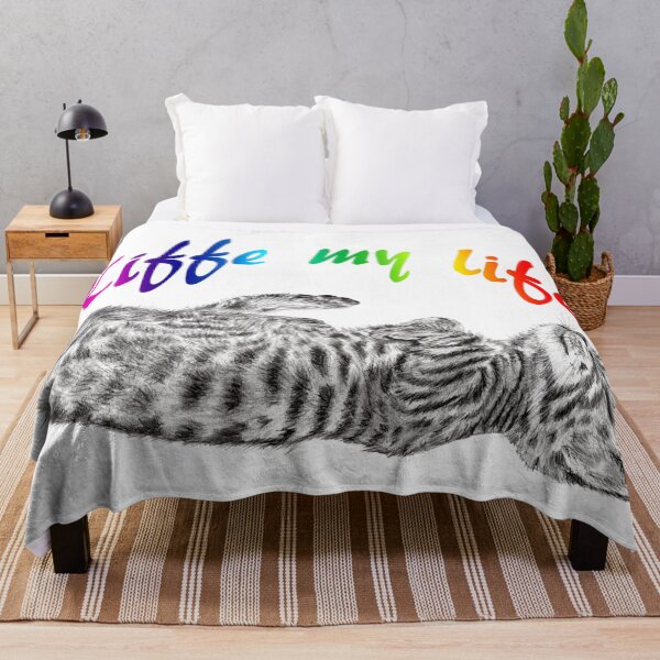 Item preview, Kitten sleeping on its back, Kiffe my life 1 - rainbow colorized text version 1 designed and sold by SylvieG18.