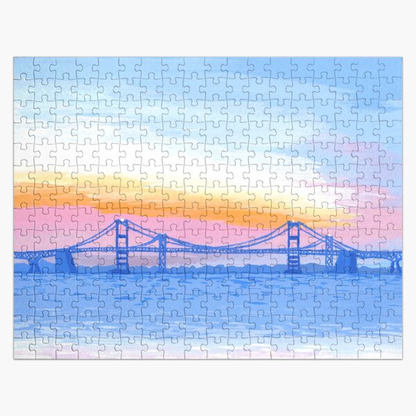 Artikel-Vorschau von Chesapeake Bay Bridge Sonnenuntergangsgemälde, designt und verkauft von Elizabeth Weglein.