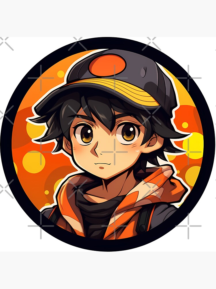 Anime Boy avec casquette et sweat à Garçon chibi de dessin animé  Magnet
