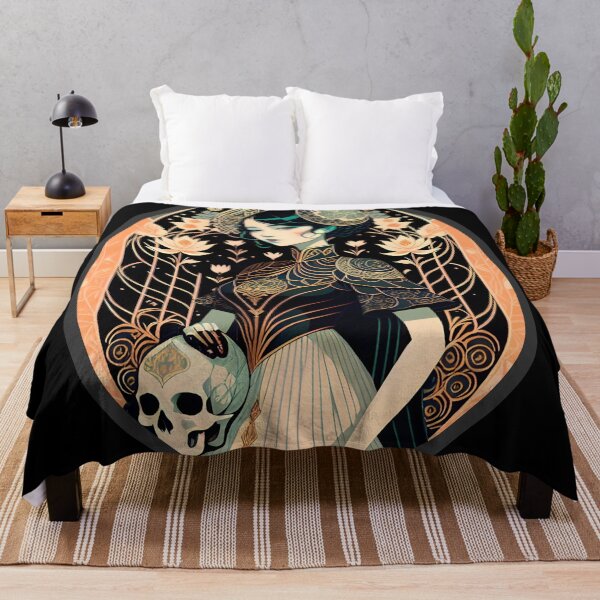 Item preview, Lisabeth, the Goth Skull Lady (korean art nouveau anime) designed and sold by McCallnWaldo.