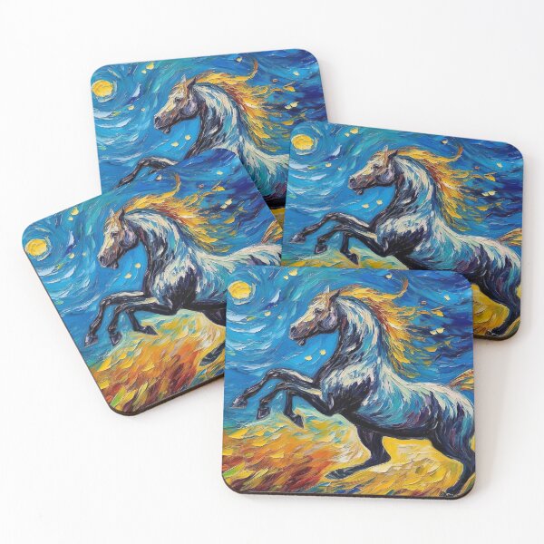 Item preview, Dynamic Equine Art - Bursting with Vibrant Colors designed and sold by Neuronexia.