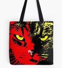 ANGRY CAT POP ART - YELLOW BLACK RED Tote Bag