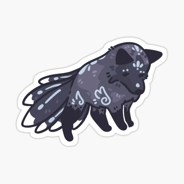 Silver Kitsune Sticker
