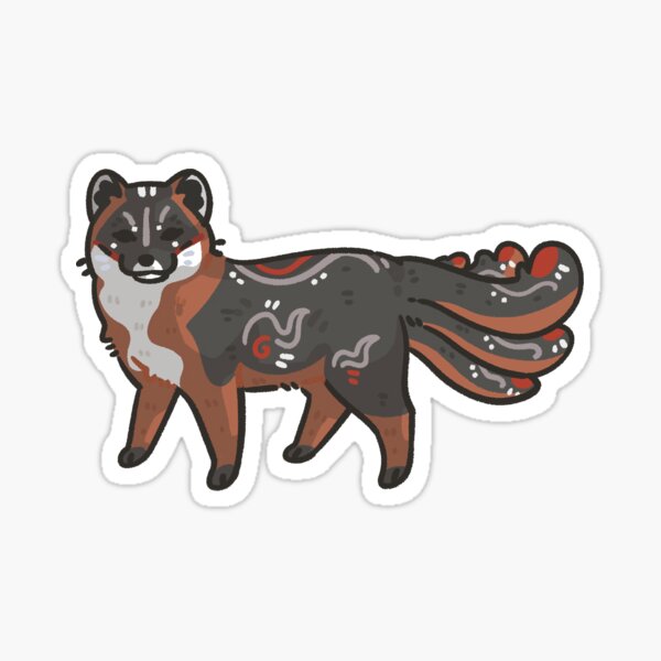 Gray Kitsune Sticker