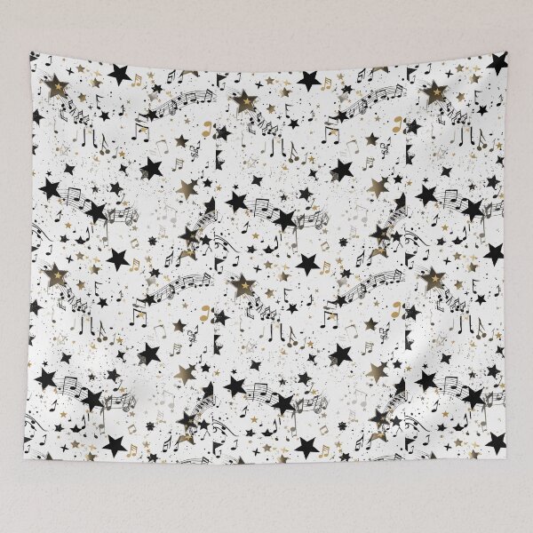 Item preview, Musical Pattern with Notes Clock designed and sold by lessyun.