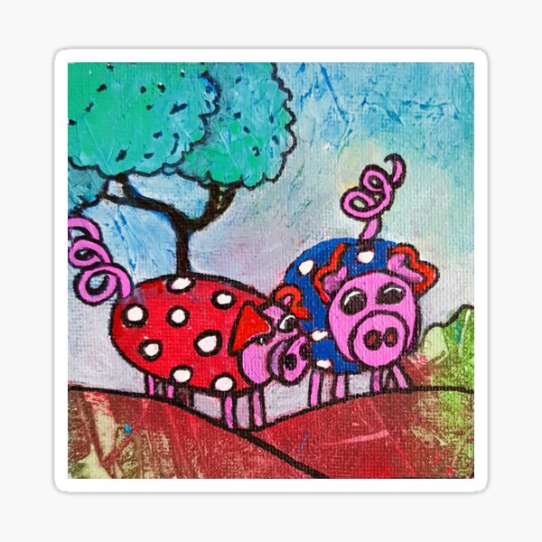 Item preview, The Pigs are Chatting designed and sold by WiseArtyAnswers.