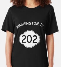 Washington, D.C. 202 D.C. Vintage Area Code Slim Fit T-Shirt