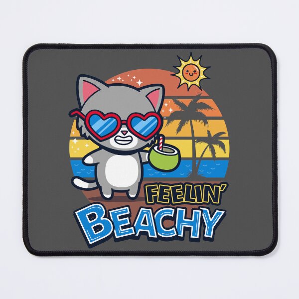 Item preview, Cute Kawaii Vintage Cats Beach Summer Meme For Cat Lovers designed and sold by BoggsNicolasArt.