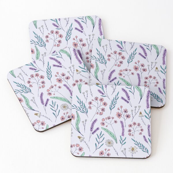 Item preview, Bedtime tea calming herbs botanical pattern in light blue designed and sold by Illustrated by Nat.