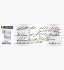 Busan Metro Map - South Korea Poster