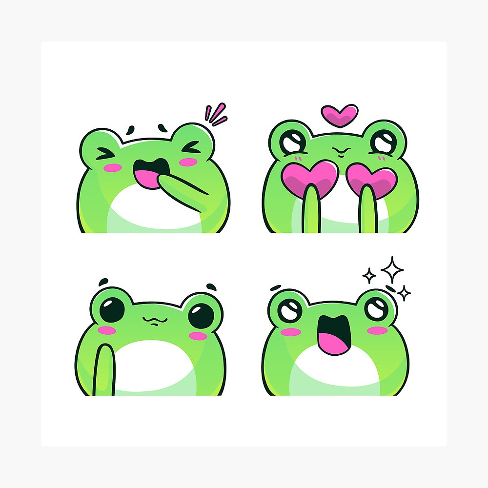 Cute Kawaii Frog Poster for Sale by kevsdesigns