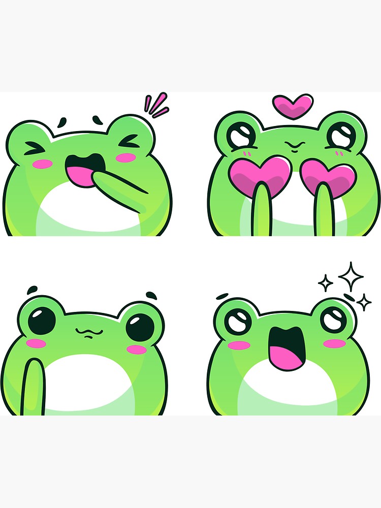 Cute Kawaii Frog Stickers - 4 Designs Magnet for Sale by CuteFrogCreates