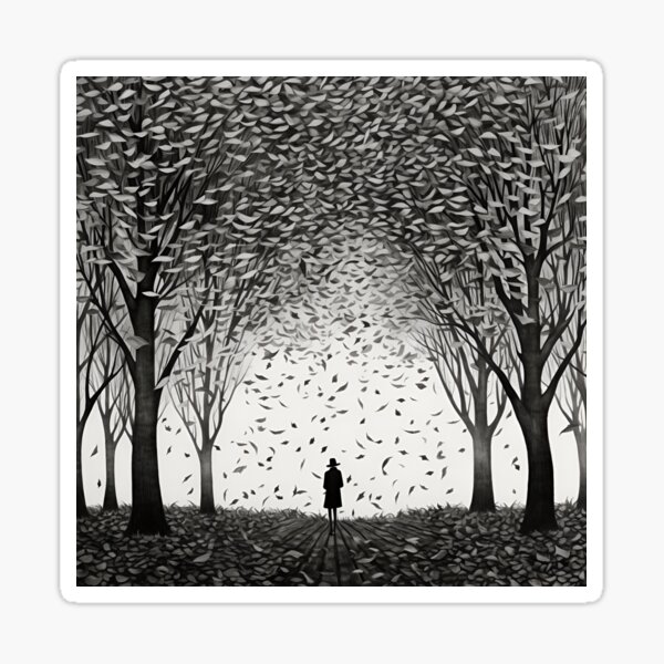 A Walk Through The Woods In The Fall Sticker