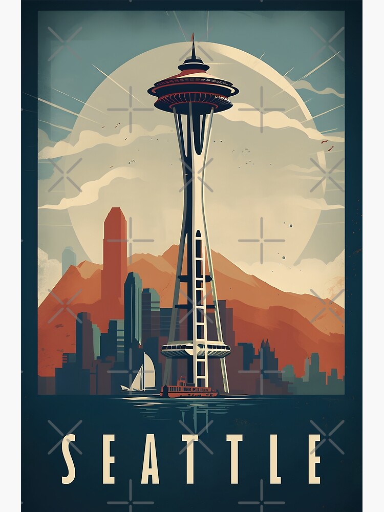 Vintage Poster of Seattle Space Needle Poster\