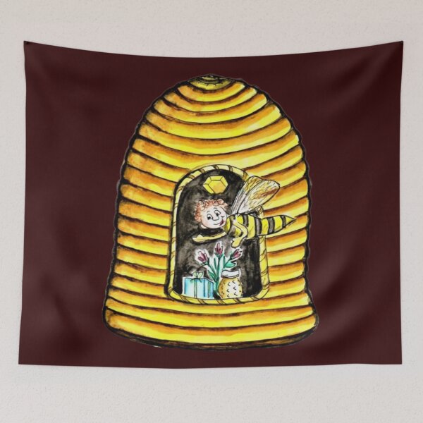 Item preview, Beehive, bee, watercolor, fine art designed and sold by janianna.