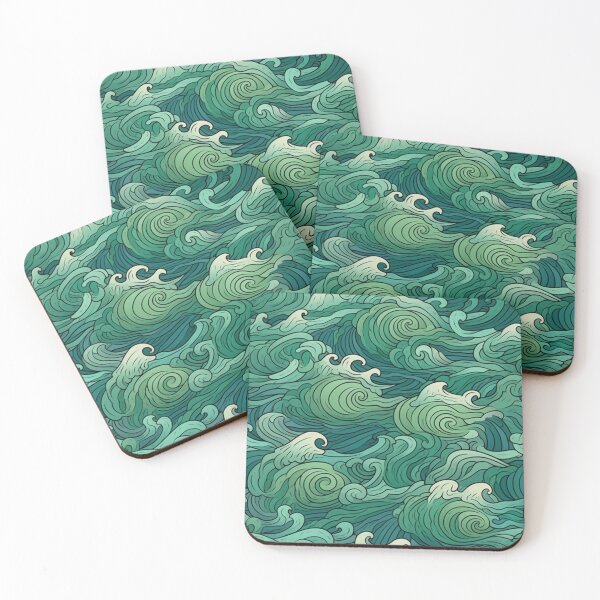 Item preview, Green Ocean Waves pattern designed and sold by imagenia.