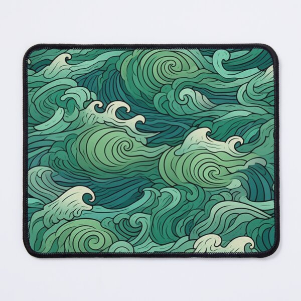 Item preview, Green Ocean Waves pattern designed and sold by imagenia.