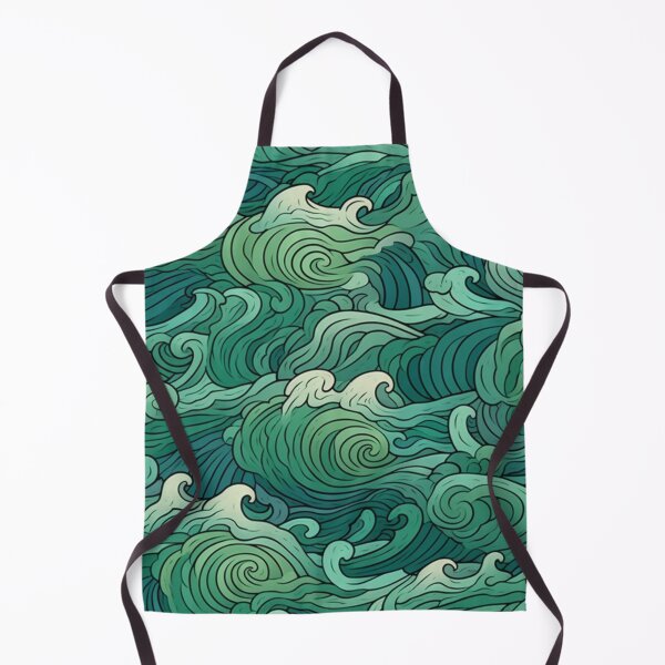 Item preview, Green Ocean Waves pattern designed and sold by imagenia.