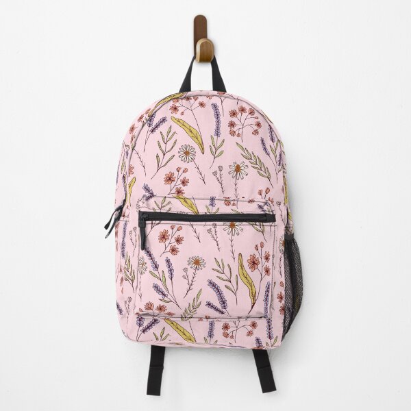 Item preview, Bedtime tea calming herbs botanical pattern in pink designed and sold by Illustrated by Nat.