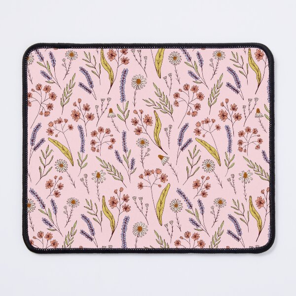Item preview, Bedtime tea calming herbs botanical pattern in pink designed and sold by Illustrated by Nat.