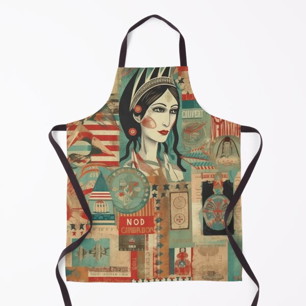 Item preview, America Beauty Retro Vintage Patchwork Collage Pattern of Americana designed and sold by BrandonArtWorld.