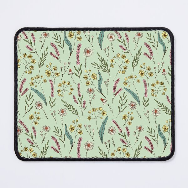 Item preview, Bedtime tea calming herbs botanical pattern in mint green designed and sold by Illustrated by Nat.