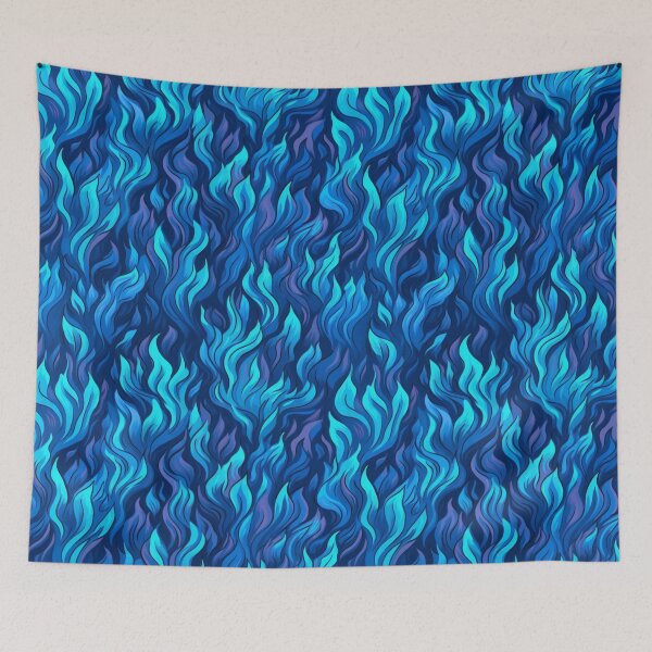 Item preview, Blue flames art pattern design designed and sold by imagenia.