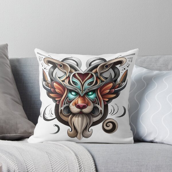 Item preview, Fu dog mask tattoo art designed and sold by Estalon.