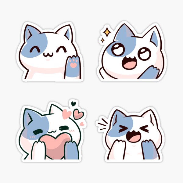 Happy Cute Cat Sticker - Sticker Mania