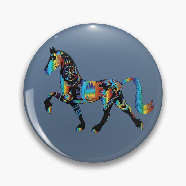 Item preview, Southwestern Rainbow Horse black designed and sold by Caummon Thread.