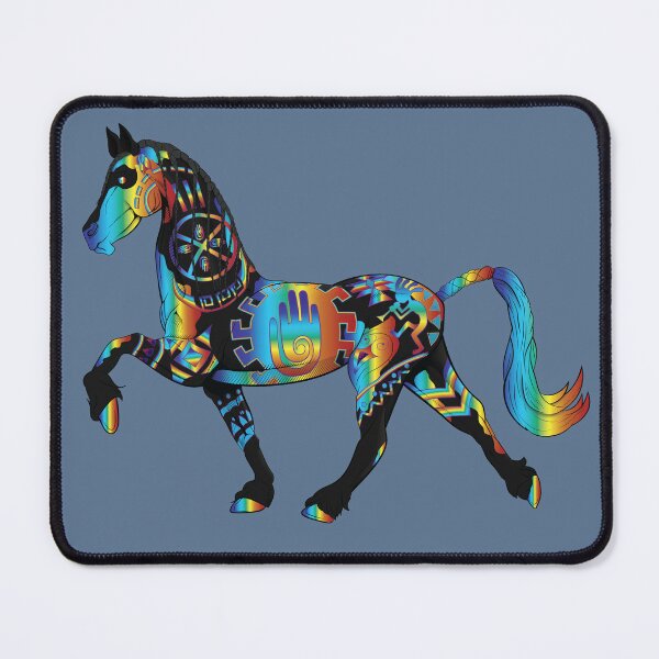 Item preview, Southwestern Rainbow Horse black designed and sold by Caummon Thread.